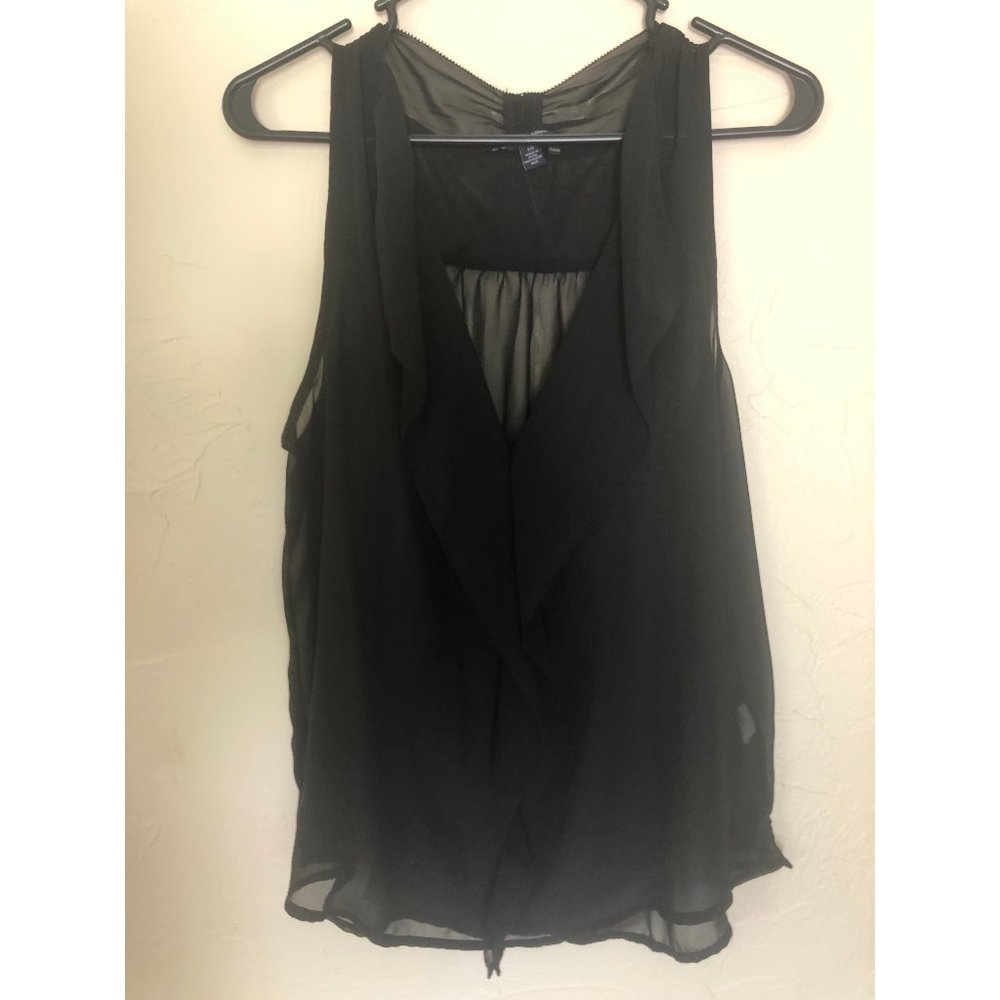American Eagle Large Sheer Black Tank Top